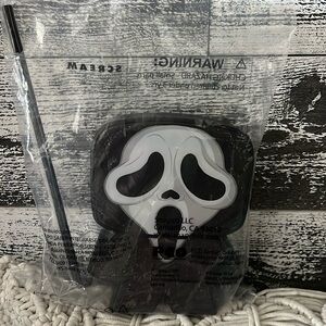 Collectible Scream Ghostface drink cup with straw from Cinemark theaters.